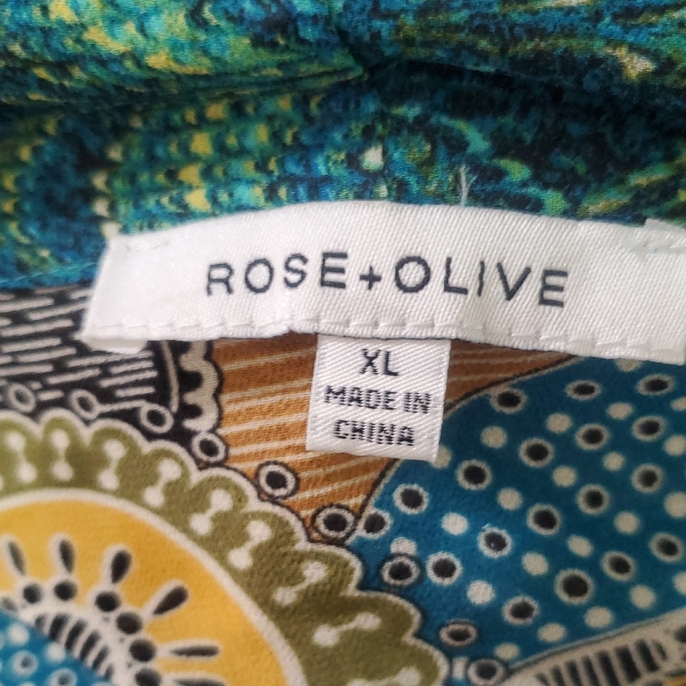 Rose + Olive Colorful Floral Patterned Kimono Cardigan Size XL - Picture 7 of 8